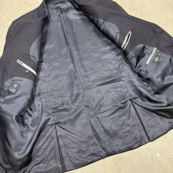 S. Cohen Suit 2pc Striped REDA 130s Wool Italy Navy Blue 46R 40x31 - Picture 6 of 14